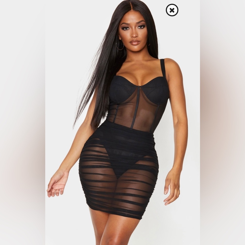 Pretty Little Thing Sheer Black Dress
